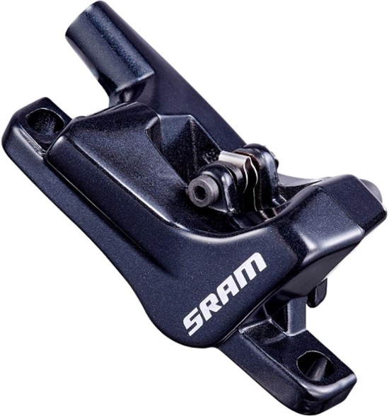 SRAM Level T disc brake caliper installed on mountain bike for technical descents